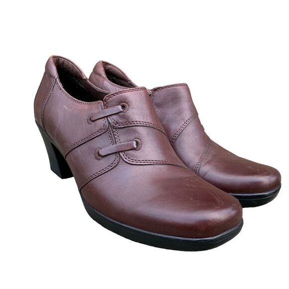 Clarks Bendables Brown Leather Slip on Shoes Women’s size 9 - Picture 1 of 9